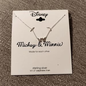 Disney Sterling Silver Mickey and Minnie necklace